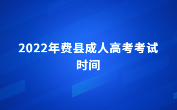 2022年费县成人高考考试时间