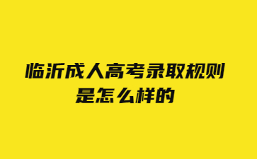 临沂成人高考录取规则 是怎么样的