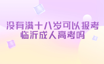 没有满十八岁可以报考临沂成人高考吗