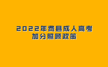 2022年费县成人高考加分照顾政策