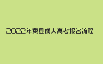 2022年费县成人高考报名流程