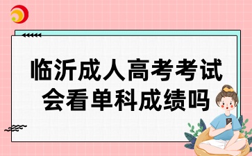 临沂成人高考考试会看单科成绩吗